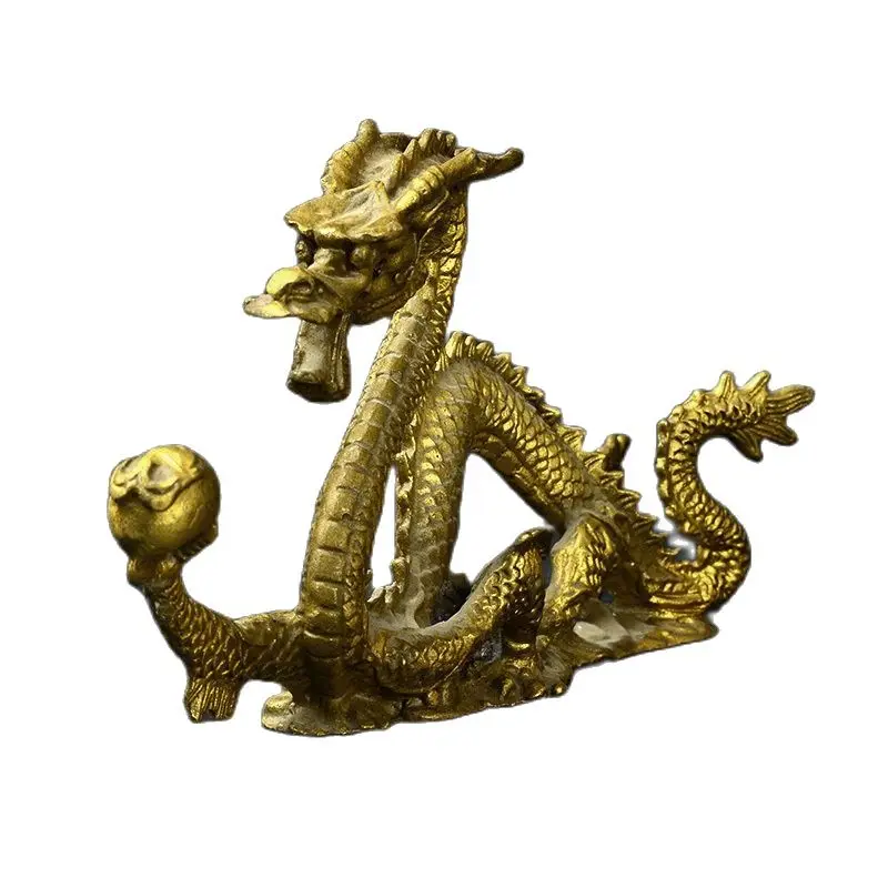 

China Old Antique Brass Hand-carved Statue --- Dragon