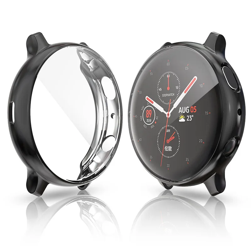 Black Для samsung Galaxy Watch Active 2 Чехол Мягкий ТПУ Силиконовая защита для экрана часы защитный чехол для Active 2 40 мм 44 мм - Цвет: Black