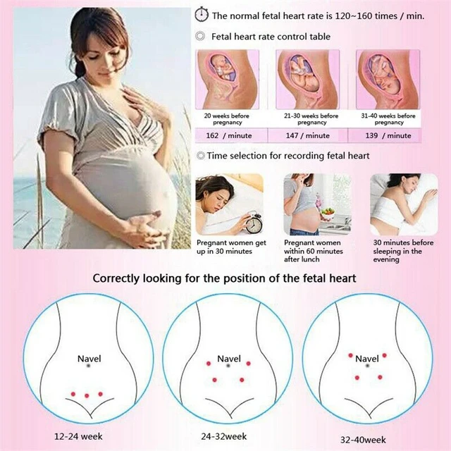 Doppler fœtal de poche portatif moniteur de rythme cardiaque pour bébé,  gel, écouteurs, ce babysound b grossesse bébé fœtus enregistreur