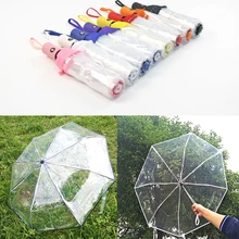 Три складной прозрачный зонт для женщин и детей Ветрозащитный Солнечный автоматический зонт от дождя портативный зонтик для путешествий 93x55 см