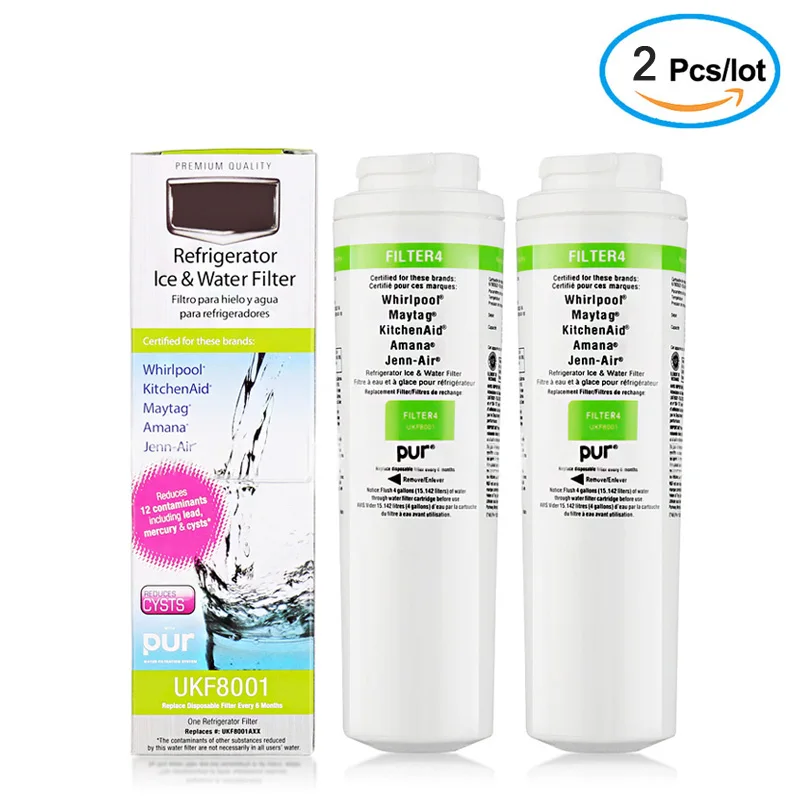 UKF8001 Water Filter, Replacement for Maytag UKF8001P, UKF8001AXX,  EDR4RXD1,  NSF 53 Certified to Reduce 99% Lead  Pack of 2