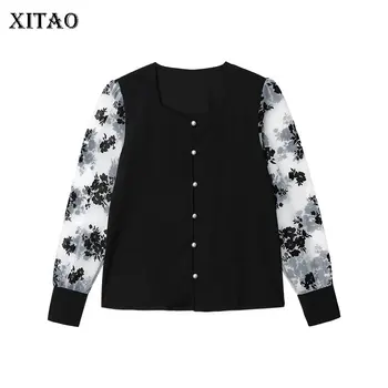 

XITAO Patchwork Blouse Fashion Full Sleeve Chiffon 2020 Spring Print Pattern Small Fresh Casual Minority Loose Shirt DMY2706