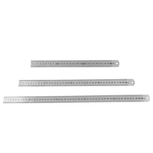 Règles en acier inoxydable, 3 pièces, marquage double face, mesure de précision, règle de bureau