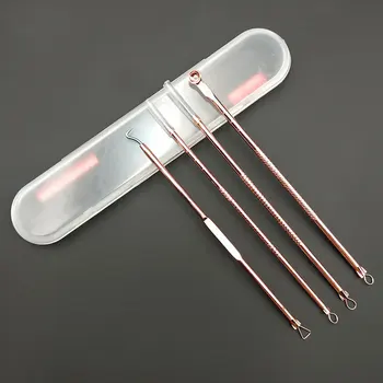 

4PCS Blackhead Extractor Neddles Colorful Rose Gold Black Dots Cleaner Acne Blemish Needles Set Black Spots Pore Cleanser Tool