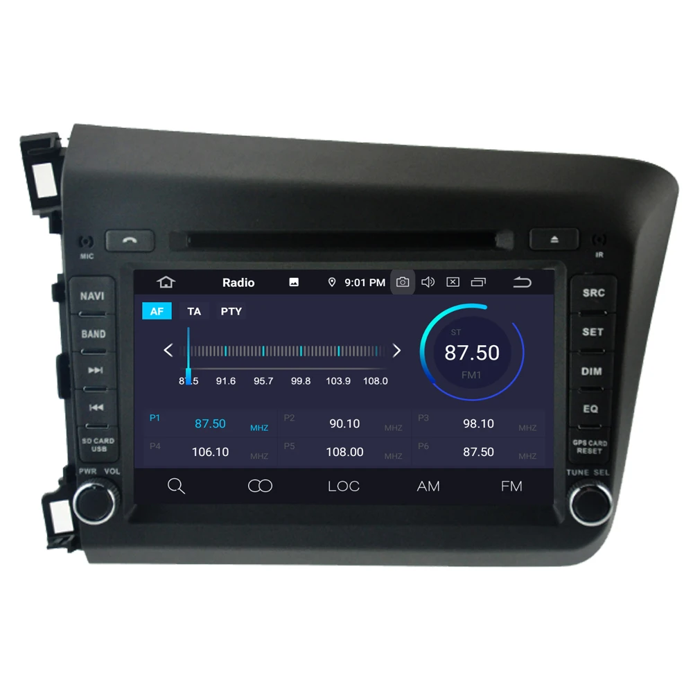 Clearance RoverOne Car Multimedia Player For Honda For Civic 2012 2013 2014 Android 9.0 4G+64G DVD GPS Navigation Stereo Radio Bluetooth 2