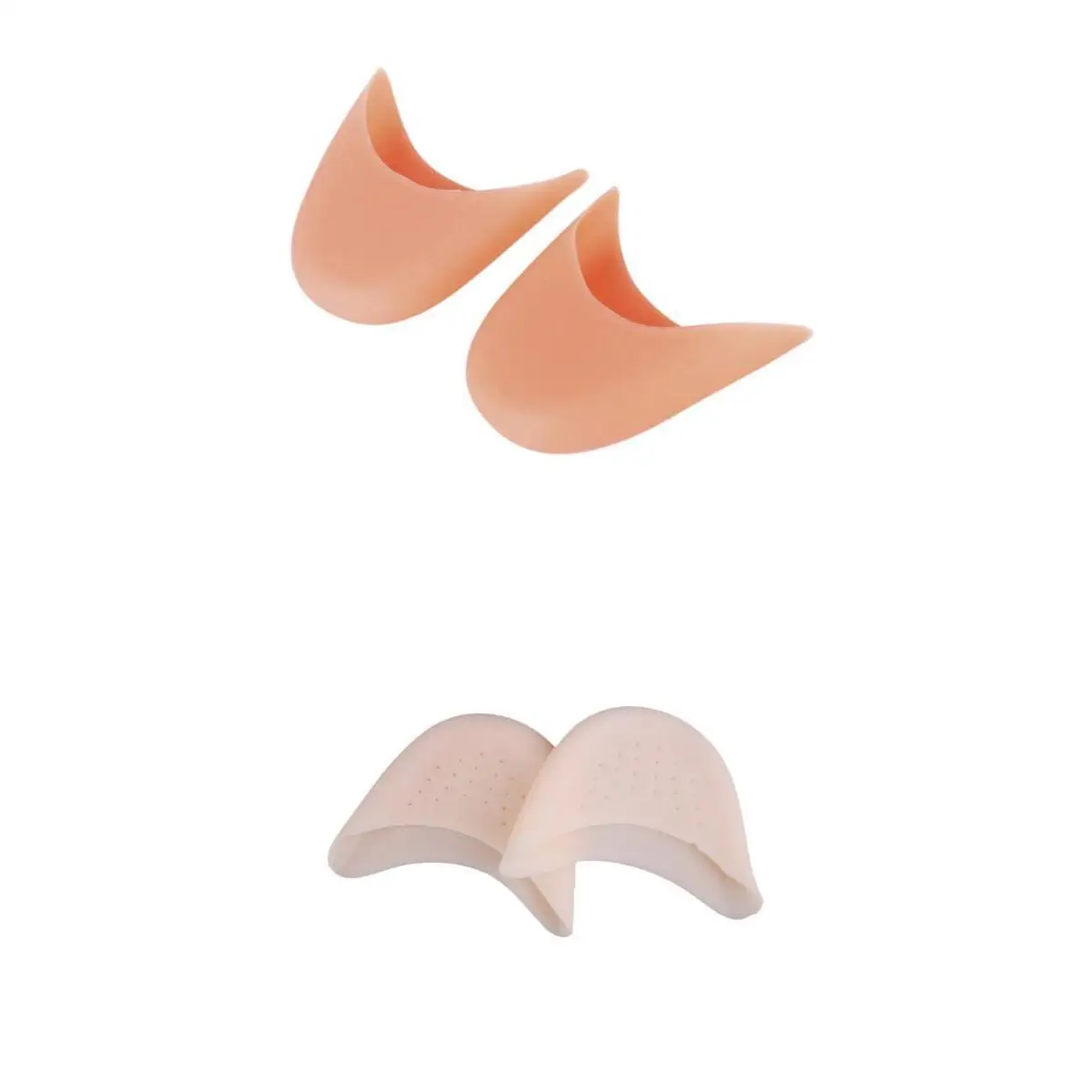 2 Pairs  Light Pink Soft Silicone Gel Pointe Ballet Dance Toe Caps Pads Toe Protector