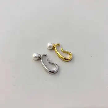 

HUANZHI 2020 New Simple Retro Pearl Metal Ear Bone Clip No Pierced Ears Earrings For Women Girls Party Jewelry Gifts