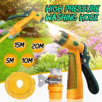 

15m Garden Hoses Drip Irrigation System Expandable Flexible Magic Watering Hoses With Faucet connector Car Wash Nozzle