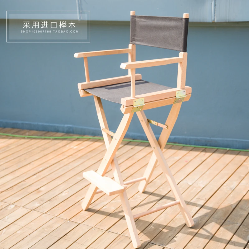 Outdoor Furniture Solid Wood Director Chair Folding Wood Outdoor Casual Canvas Bar Make-up Office Fishing Beach Chai Portable Chair Outdoor Portable
