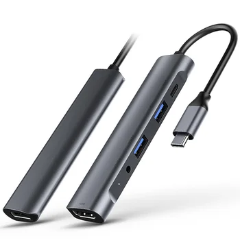 

Type-cLaptop Docking Station 5 in 1 4K HDMI PD 60W Audio USB-C PD For Phone Pad Game computer mac laptop Adapter