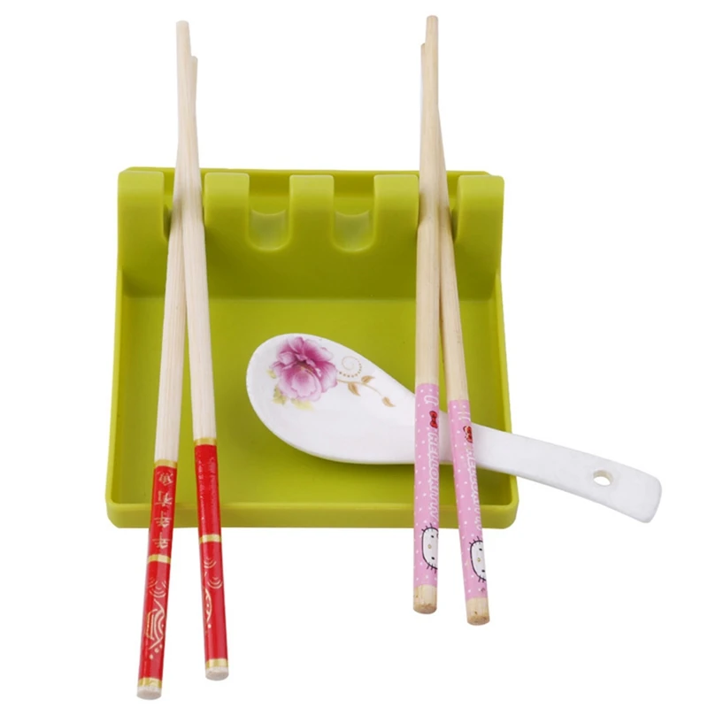 

For Cooking Utensil Holder Rack Plastic Non-slip Spoon Rack Chopsticks Spatula Rest Stand Storage Shelf Kitchen Supplies