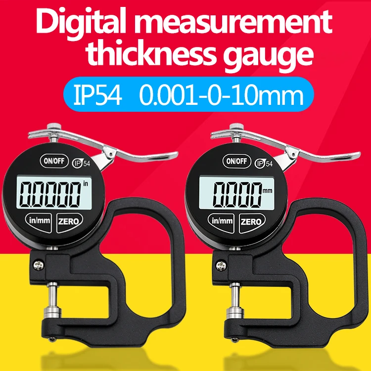 IP54 0.001mm Digital Thickness Gauge Meter Portable LCD Electronic Micrometer micron Thickness Tester with oil-proof waterproof