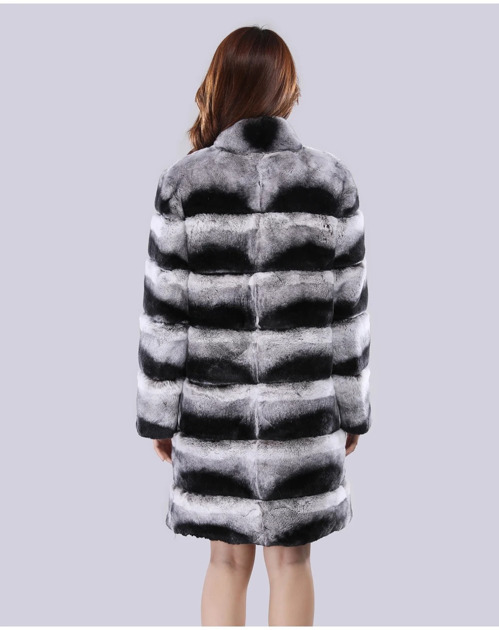 Good Quality Real Rex Rabbit Fur Jacket Long Style Winter Rex Rabbit Fur Coat Brand Women Real Genuine Fur Overcoat
