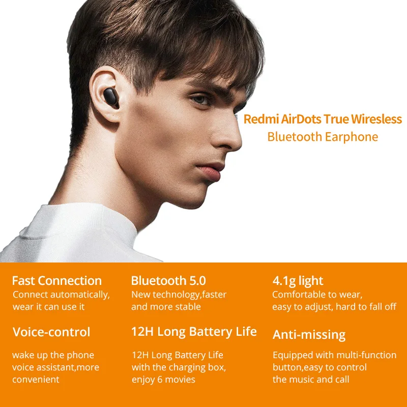 Xiaomi Redmi Airdots TWS Bluetooth 5,0 наушники настоящие беспроводные наушники стерео бас с микрофоном Голосовое управление стручки