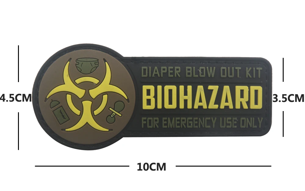 Biohazard ПВХ нашивки значки эмблема аксессуар DIY 10 см обруч и петля тактический боевой дух