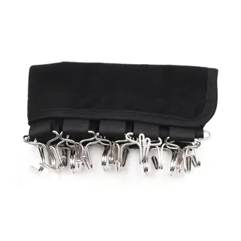 

Belt And Tie Storage Rack Portable Sticker Hanger Fabric Art 20 Hook Cap Clip Black Blended Durable Travel Hook Folding Hook