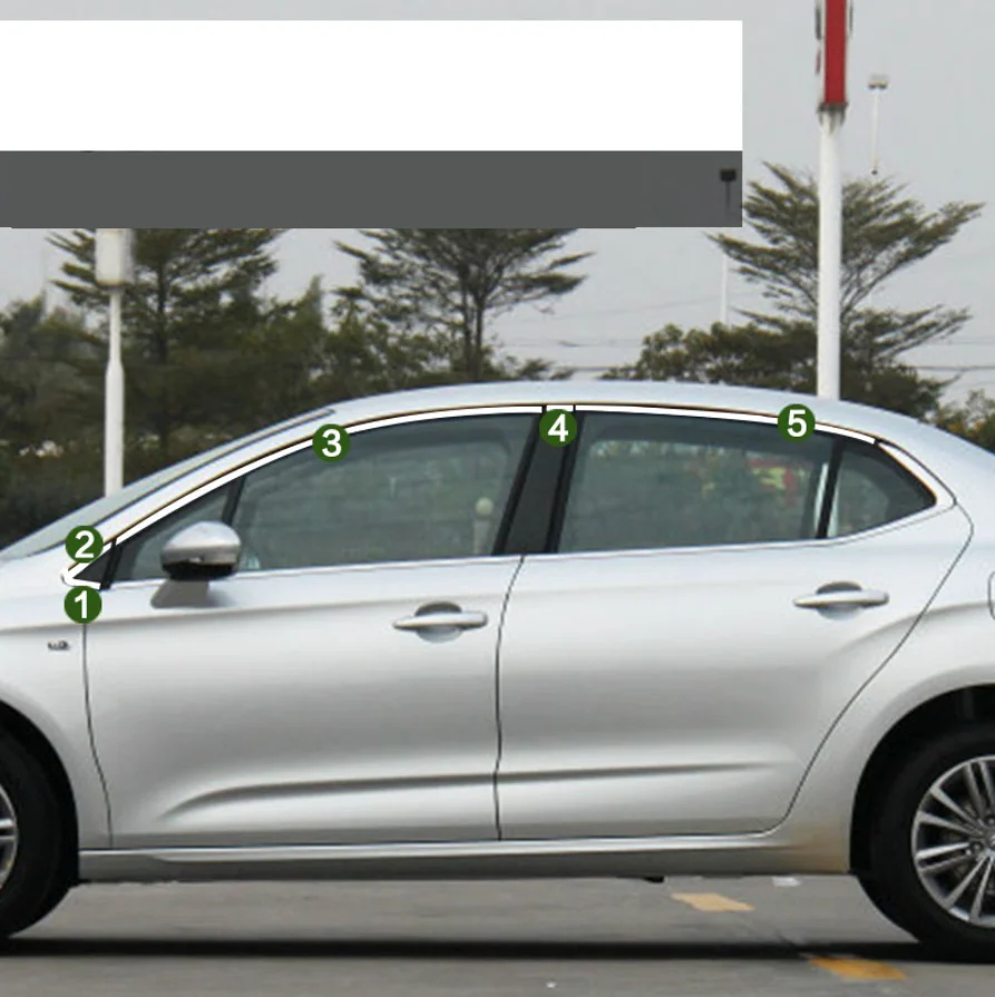 Нержавеющая сталь окна автомобиля планки для citroen c4 2012 2013