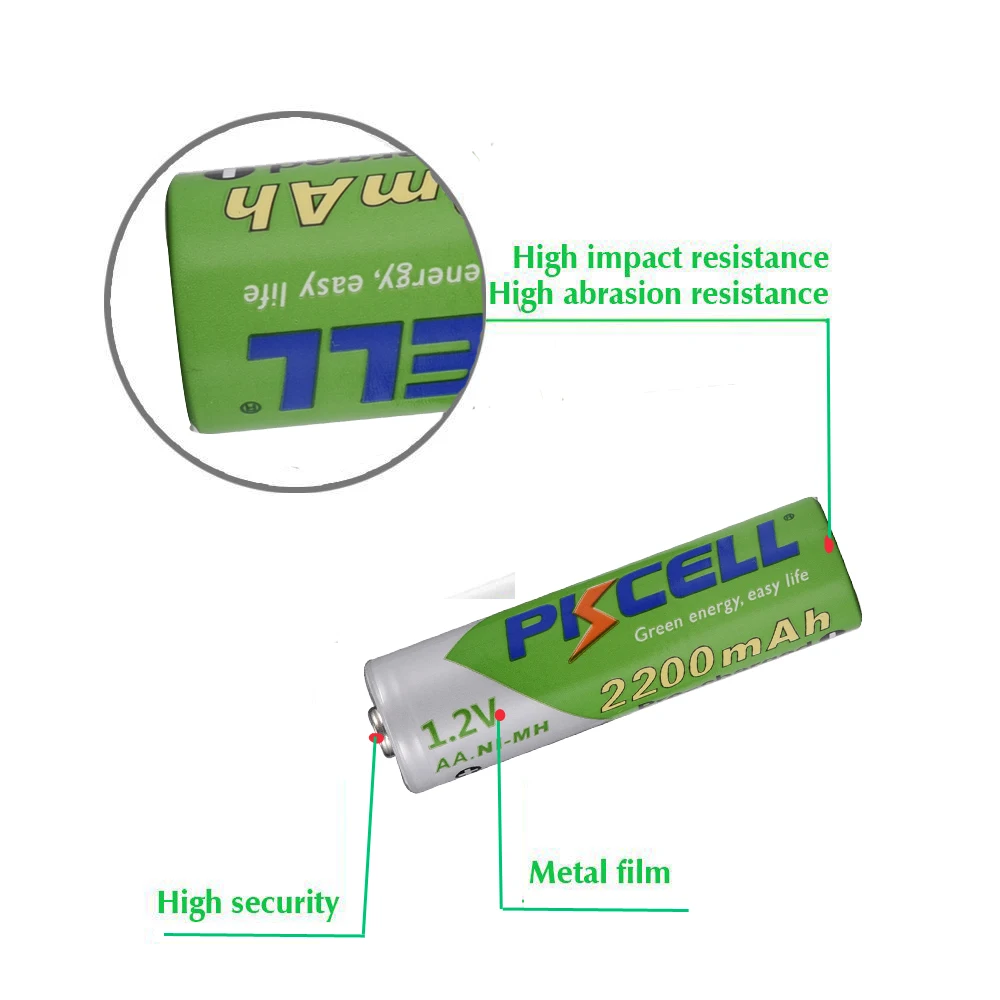 24 шт. PKCELL AA 2200mAh 1 2 V NIMH перезаряжаемые батареи aa v LSD Аккумуляторы для цифровой