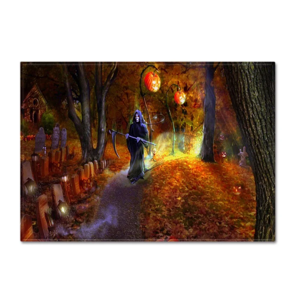 3D Хэллоуин противоскользящая кухня столовая комната камин пол коврик фланелевые ковры прочный Хэллоуин вечерние домашние декоративные коврики