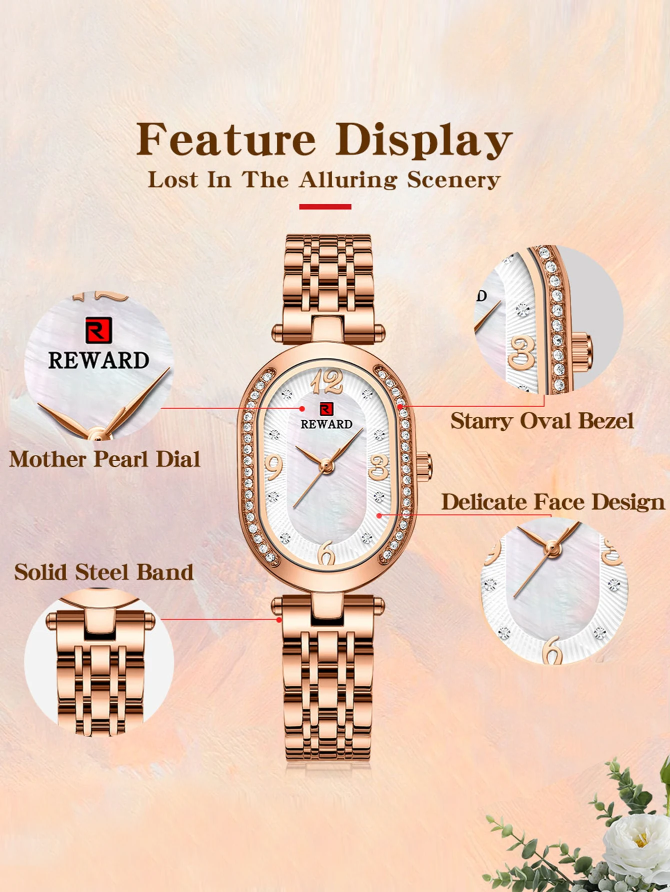 Damen-Armbanduhr, modisch, luxuriös, Quarz, Edelstahlarmband, Geschenk für Mädchen, Ehefrau, Mutter, Freunde_voghion.com