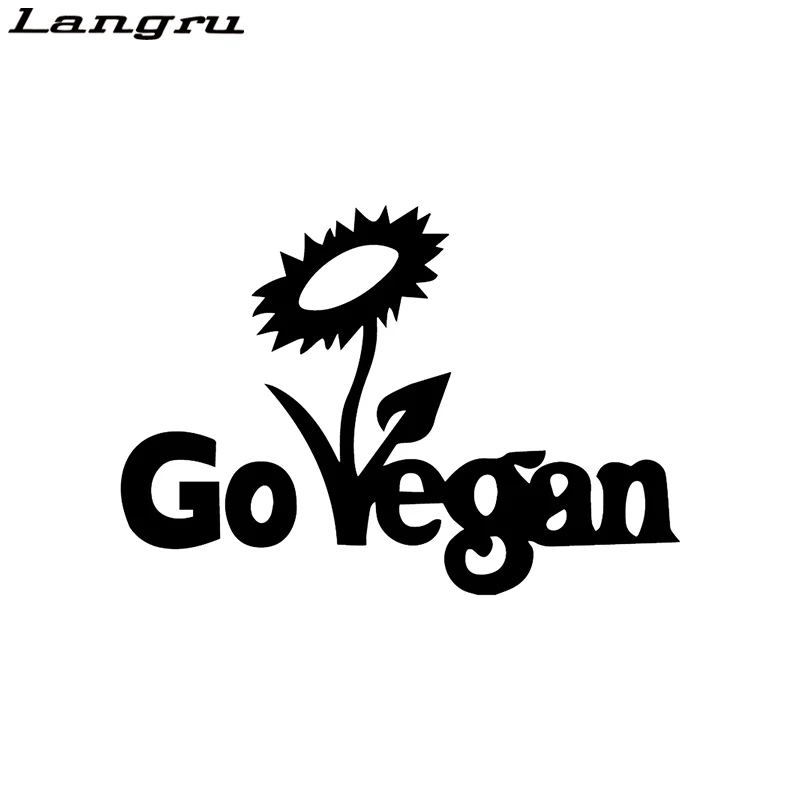 

Langru 16.8X11.7CM Go Vegan Vinyl Car Sticker Waterproof Decorative Scratches Decals Accessories Jdm