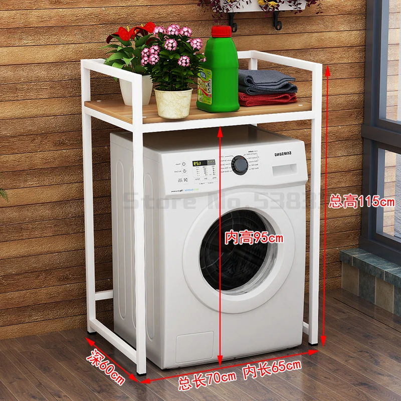Drum washing machine setting frame flip wheel storage frame bathroom landing multi-story bathroom balcony receiving shelf - Цвет: Фиолетовый