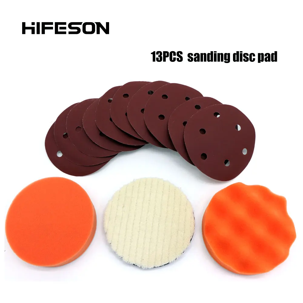 

5''/6'' Round Sanding Paper Wavily Foam Wool Buffing Pad for self-vacuum Sander Polisher Loop Pad Car Paint Care Polishing