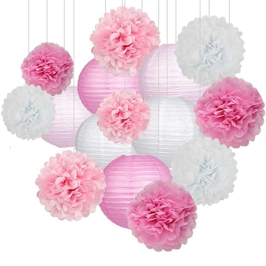 Pink 15 шт./компл. вечерние украшения удачи висит Бумага праздничные свадебного торжества, подарки на день рождения, подарок на Рождество, Декор - Color: Pink