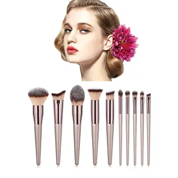 

10pcs Makeup Brushes Professional Powder Foundation Tool Eyeshadow Lips Makeup High Quality Hair Brushes Women Cosmetics
