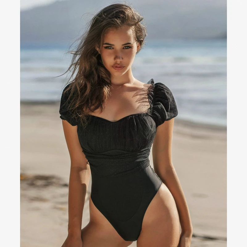 black lace bathing suit