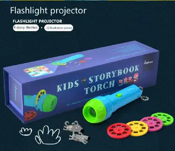 

Mideer Child Projector Bedtime Story Machine Early Education Fun Glowing Toy Baby Green Flashlight With Transparencies