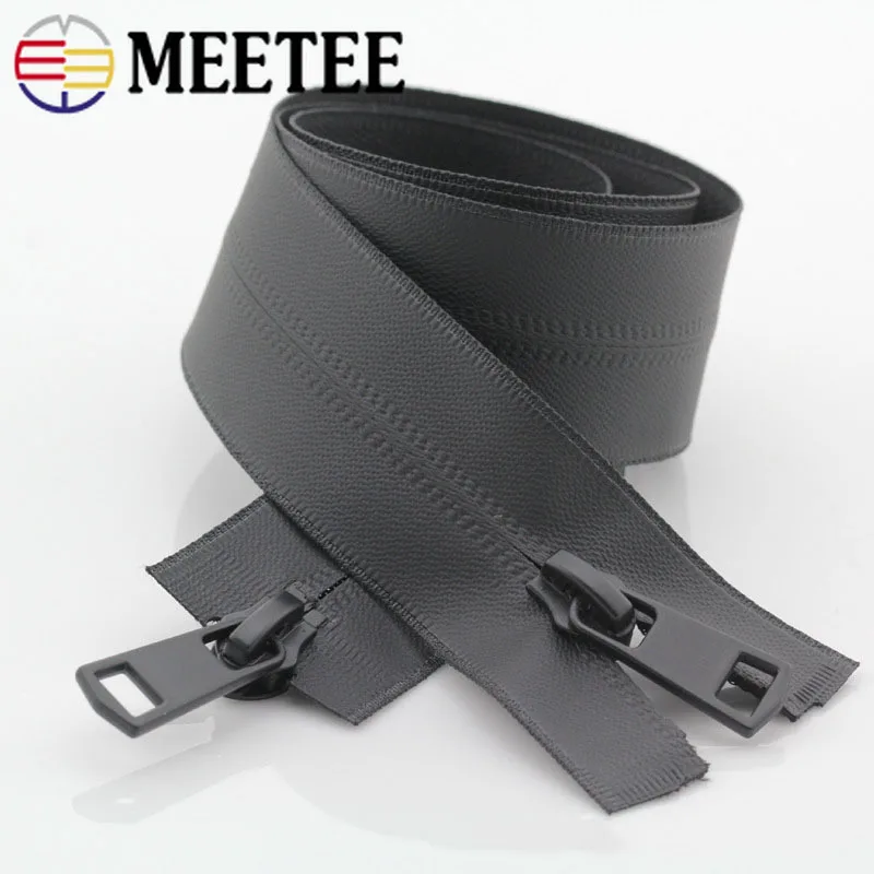 Meetee 2 шт. 20-150 см 5# нейлоновая невидимая Водонепроницаемая застежка-молния с двойной головкой открытая застежка-молния DIY наружная куртка Швейные аксессуары для одежды