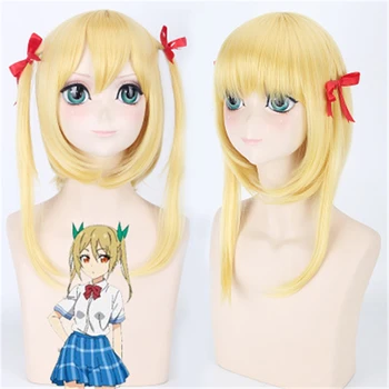 

Anime Wigs Netoge No Yome Wa Onnanoko Ja Nai to Omotta Segawa Akane Cosplay Wig Golden Double Ponytail Long Straight Hair