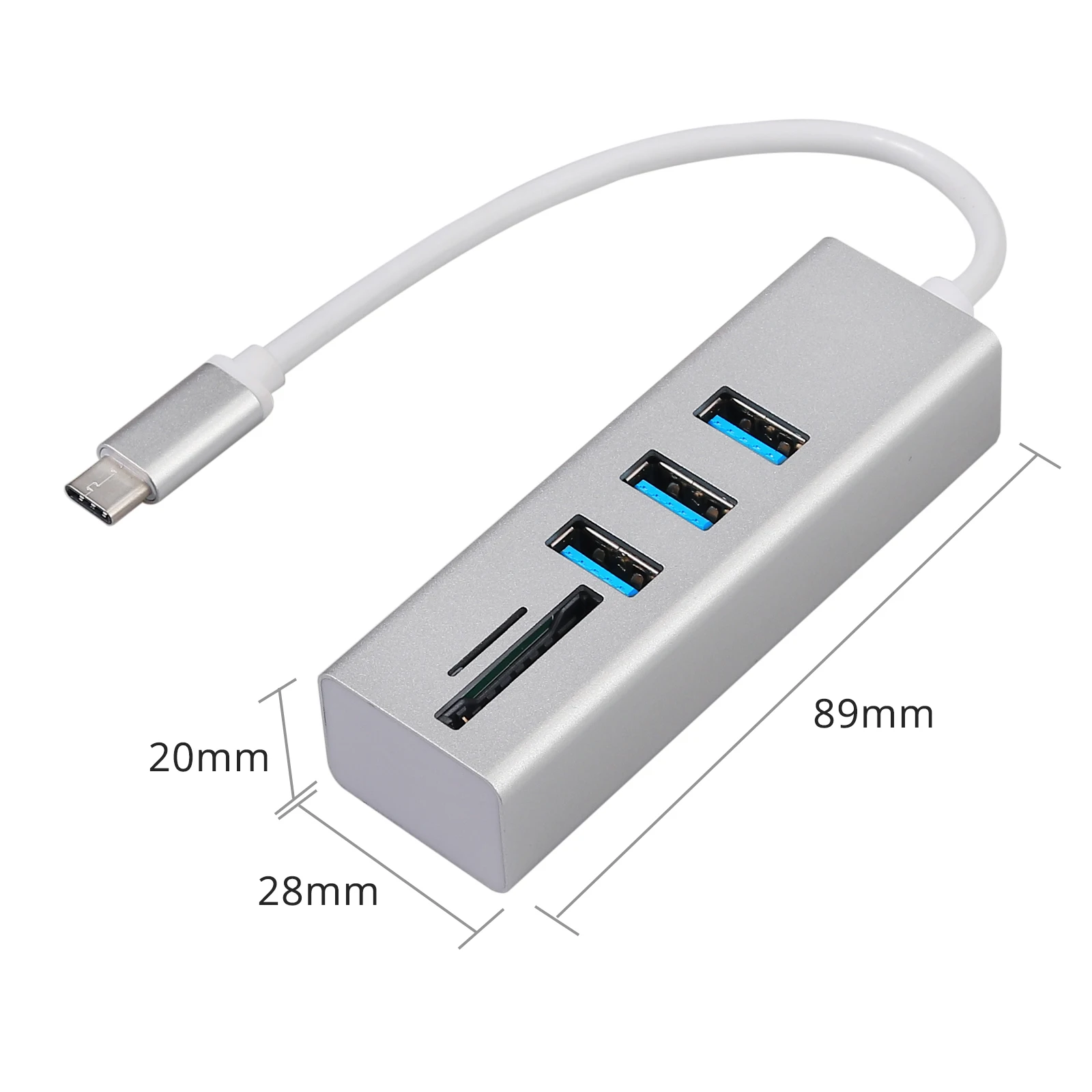 ESYNiC 5-в-1 USB-C концентратор для Тип C/Thunderbolt 3 USB 3,0 адаптер SD/микро SD/TF кард-ридер для MacBook iMac Pro
