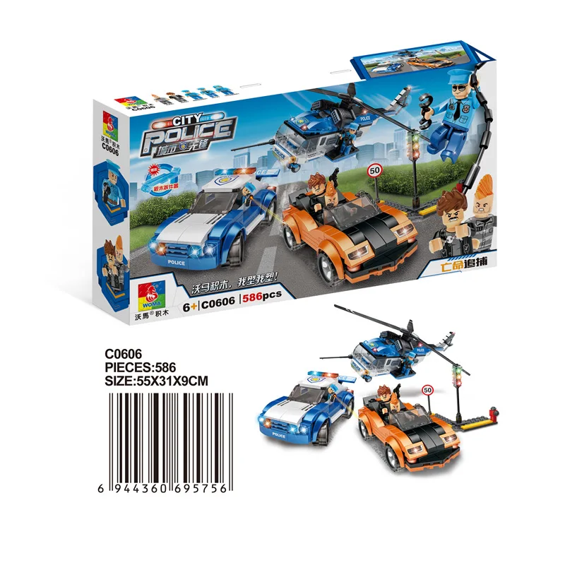 

New Products Wma Small Town Police Station Building Blocks Toy Police Gangster Hunt Hawkeye Monitor Car 0601-0607