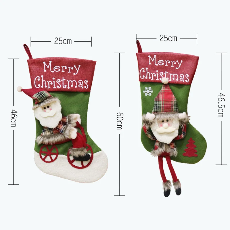 1 шт в виде рождественских чулков Xmas Tree Висячие украшения, сапоги кулон год конфетная сумка подарочные носки вечерние подарок для детей