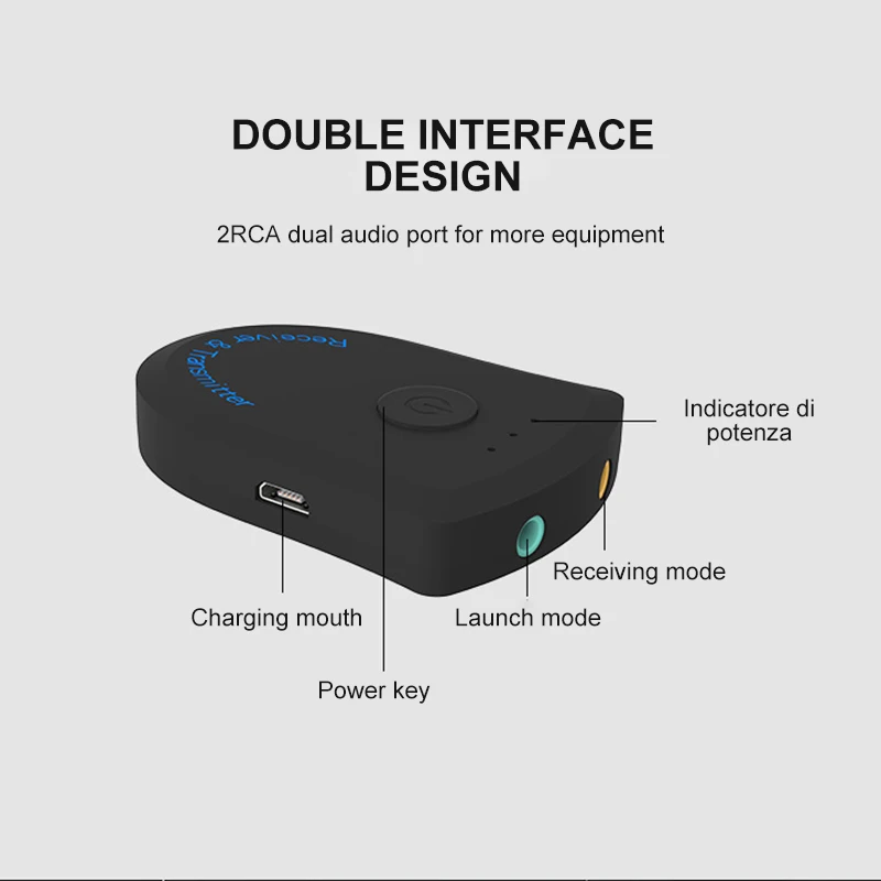 Портативный Bluetooth передатчик беспроводной аудио приемник разветвитель