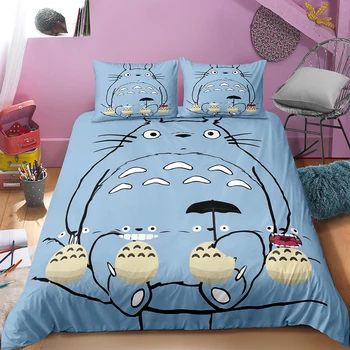 

Anime Totoro Home Textile Pillow Case 3D Bed Linen Duvet Covers Kids Comforter Bedding Sets Bed Set Home Decor Bedding