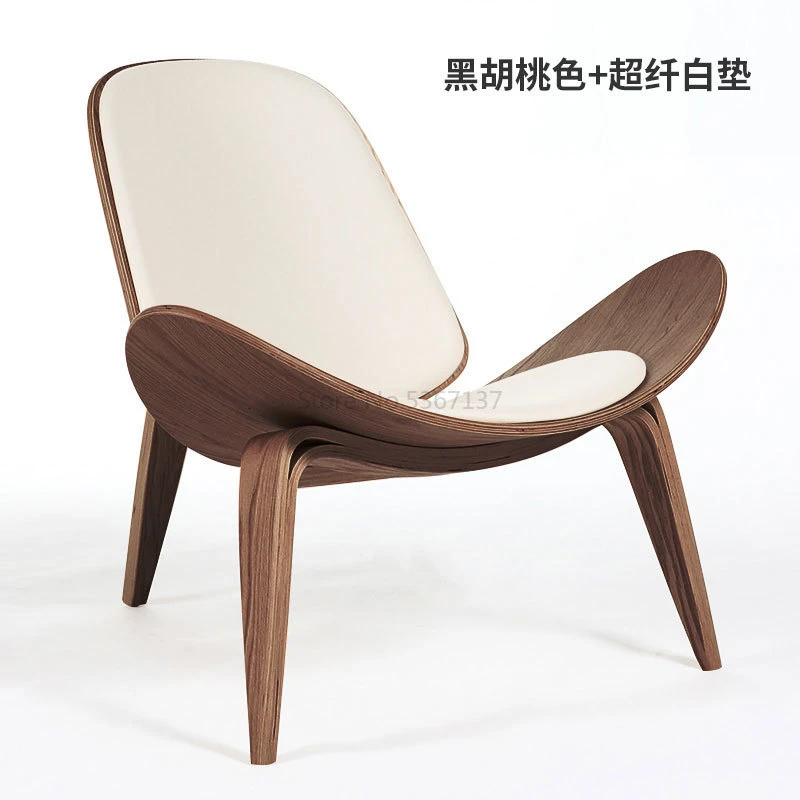 Северный стул Ins чистый красный стул креативный простой дизайнерский одноместный диван стул улыбка корпус самолета стул - Color: Brown