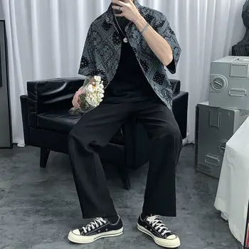 

2020 New Korean Version Of The Summer LapelMen'sRetroFancyLoose StudentsLarge Size Casual Street Pure Cotton Short-sleeved Shirt