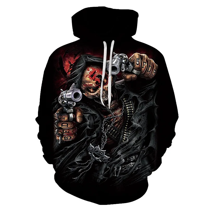 New Hot Fashion 3D HD Printing Skull Autumn Hoodies Series Men / Women Autumn And Winter Sweatshirt Hip hop Hoodies S-6XL - Цвет: wy702