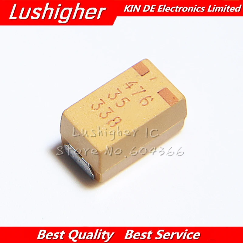 

10 шт. чехол E 35 в 47 мкФ 476E 47-35L 476 SMD Танталовый конденсатор
