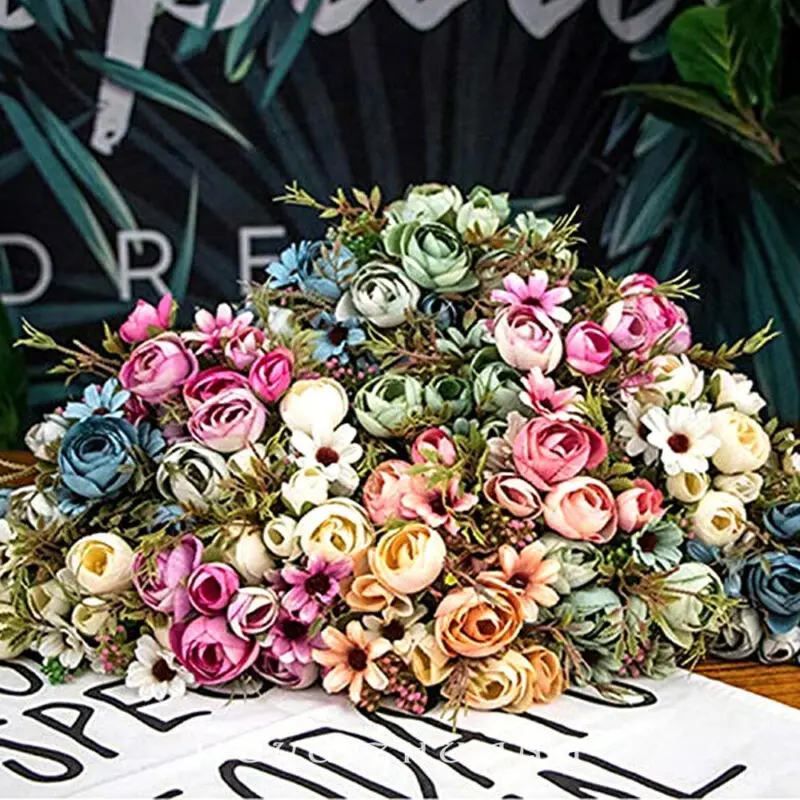 Букет из искусственных шелковых цветов 30 см | Дом и сад