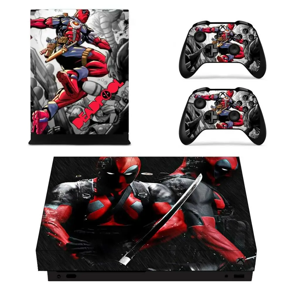 YSX1X2300 Deadpool виниловые наклейки для кожи, наклейки для xbox one x, наклейки s Pegatinas Adesivo для xbox one x консоли и двух контроллеров - Цвет: YSX1X2300