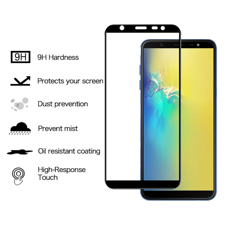 Защитное стекло закаленное для Samsung Galaxy J4 J6 Plus 2018 J7 J8 J3 A7 A9 A6 A8 2018|Защитные стёкла и