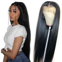 4*4 Lace Wig HD Transparent Human Hair Lace Front Wigs Remy Brazilian Straight Human Hair Wig Middle Part 180% Denstiy Cheap Wig