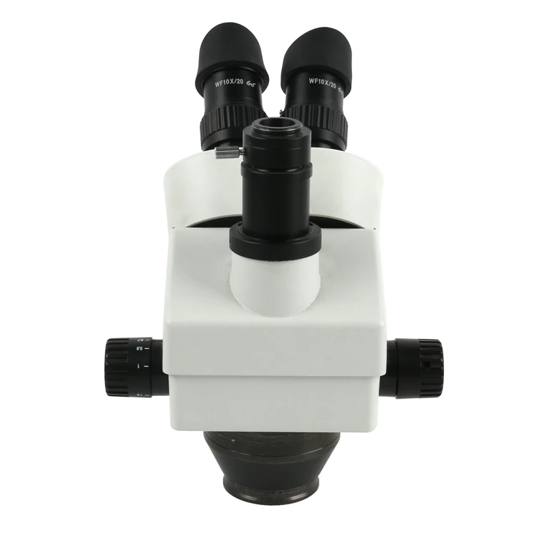 Simul-focal 7-45X непрерывный зум Тринокулярный Стерео микроскоп+ 56LED светильник+ WF10X20 окуляр объектив+ C адаптер для ремонта PCB припоя