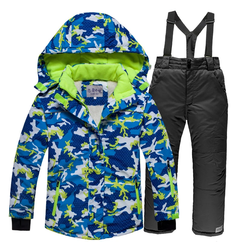

2020 Hooded Warm Men Skiing Suits Jackets Overalls Pants 2 PCS Man Snow Sets Windproof Male Ski Clothes Snowboard Outerwear