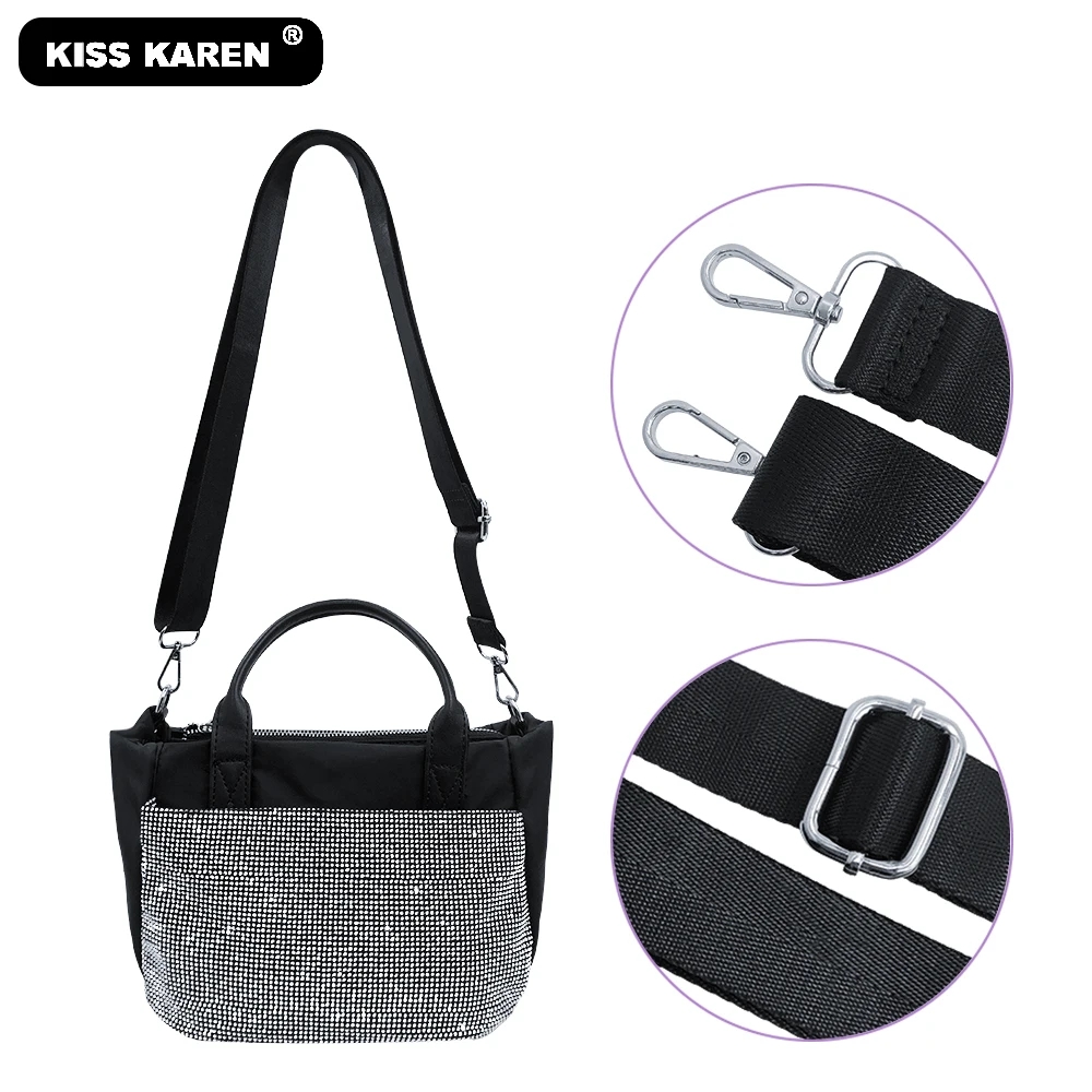 Модная блестящая мини-сумка-тоут водонепроницаемая нейлоновая женская сумка