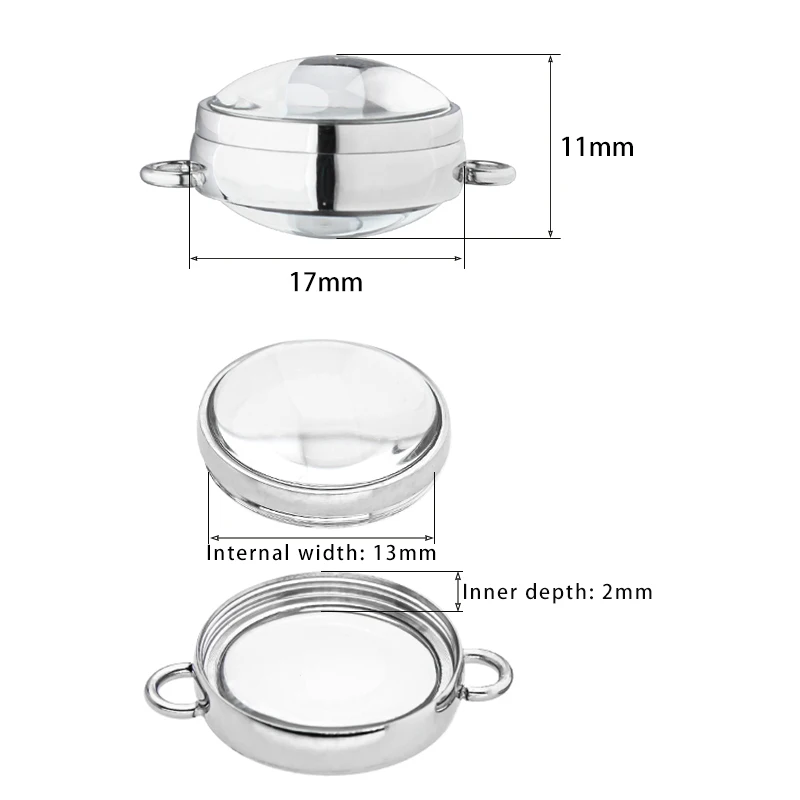 17/23/28/30mm Stainless Steel Double Curved TwistScrew Glass Locket Living Floating Memory Charms Adjustable Chain Bracelet Gift